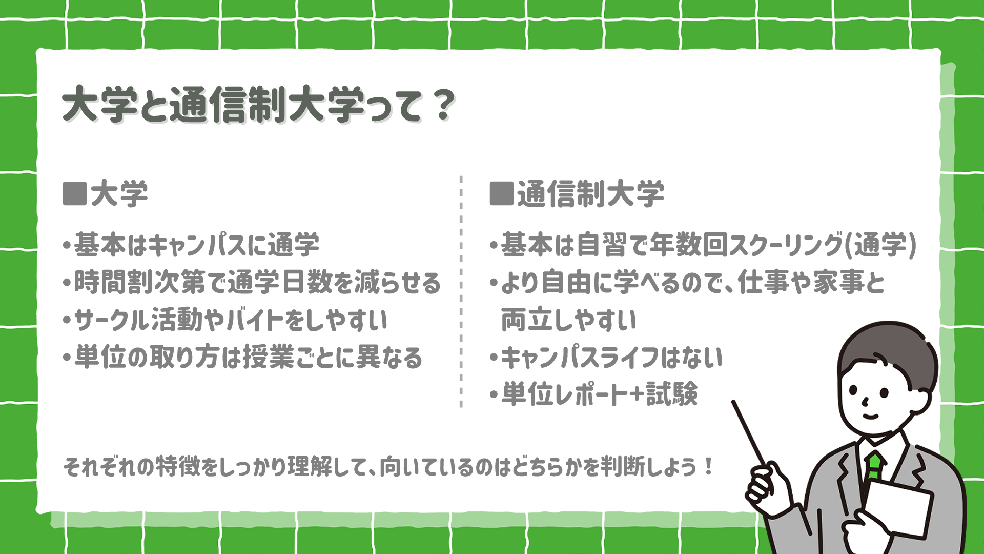 通信制大学と通学制の大学の違いは？概要やメリットデメリットを解説