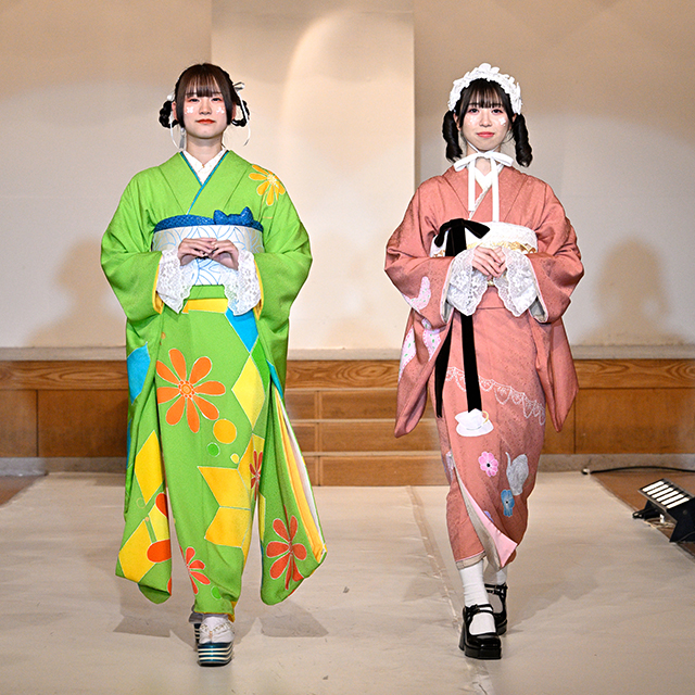 織田きもの専門学校 型染め体験（ポーチ）＆きものショー