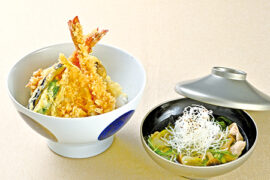 織田調理師専門学校 天丼&豚と水菜のハリハリ椀