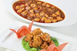 織田調理師専門学校 麻婆豆腐&唐揚げ